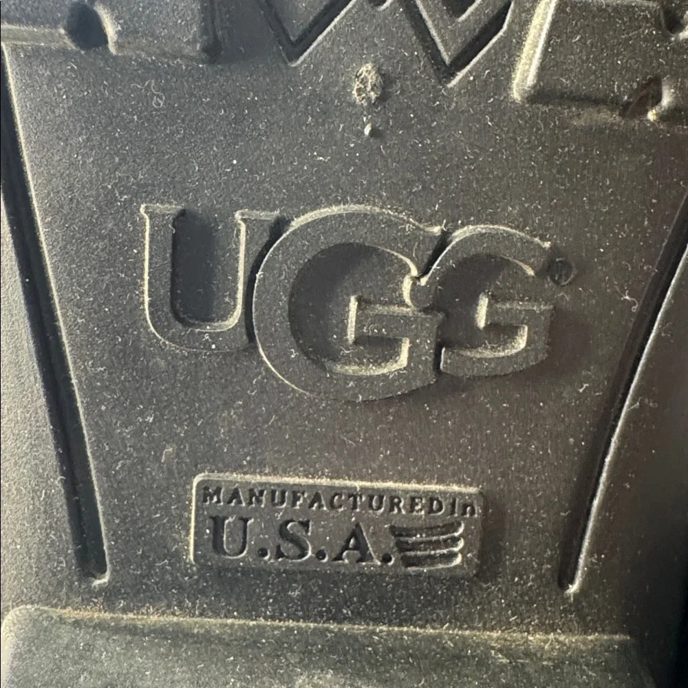 UGG Shaye Gloss Tall Rain Boots Black Waterproof Rubber Boot Size 8